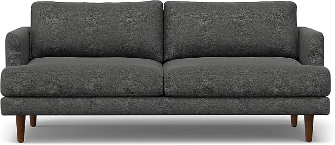 Livingston Mid-Century Modern 76 Inch Wide Sofa in Mist Grey Woven-Blend Fabric