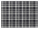 2' X 3' Black Gray and White Plaid Washable Non Skid Indoor Outdoor Area Rug