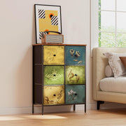 6 Drawer Dresser for Bedroom, Fabric Dresser Organizer, Tall Dresser with Vintage