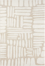 Nuevo Collection Area Rug 6'x9' - Beige/Cream Abstract Design