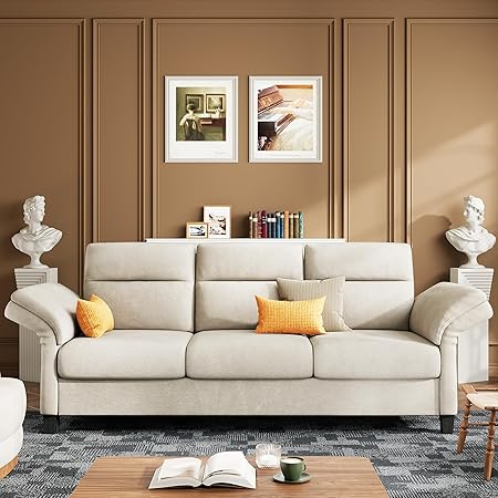 92 Inch Sofa, Comfy Lounge Couch with Adjustable armrests