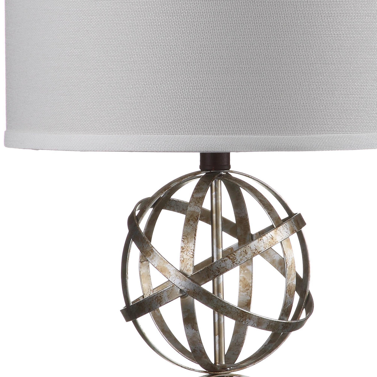 Lighting Collection Haley Modern Farmhouse Rustic Double Sphere Antique Silver 28-inch