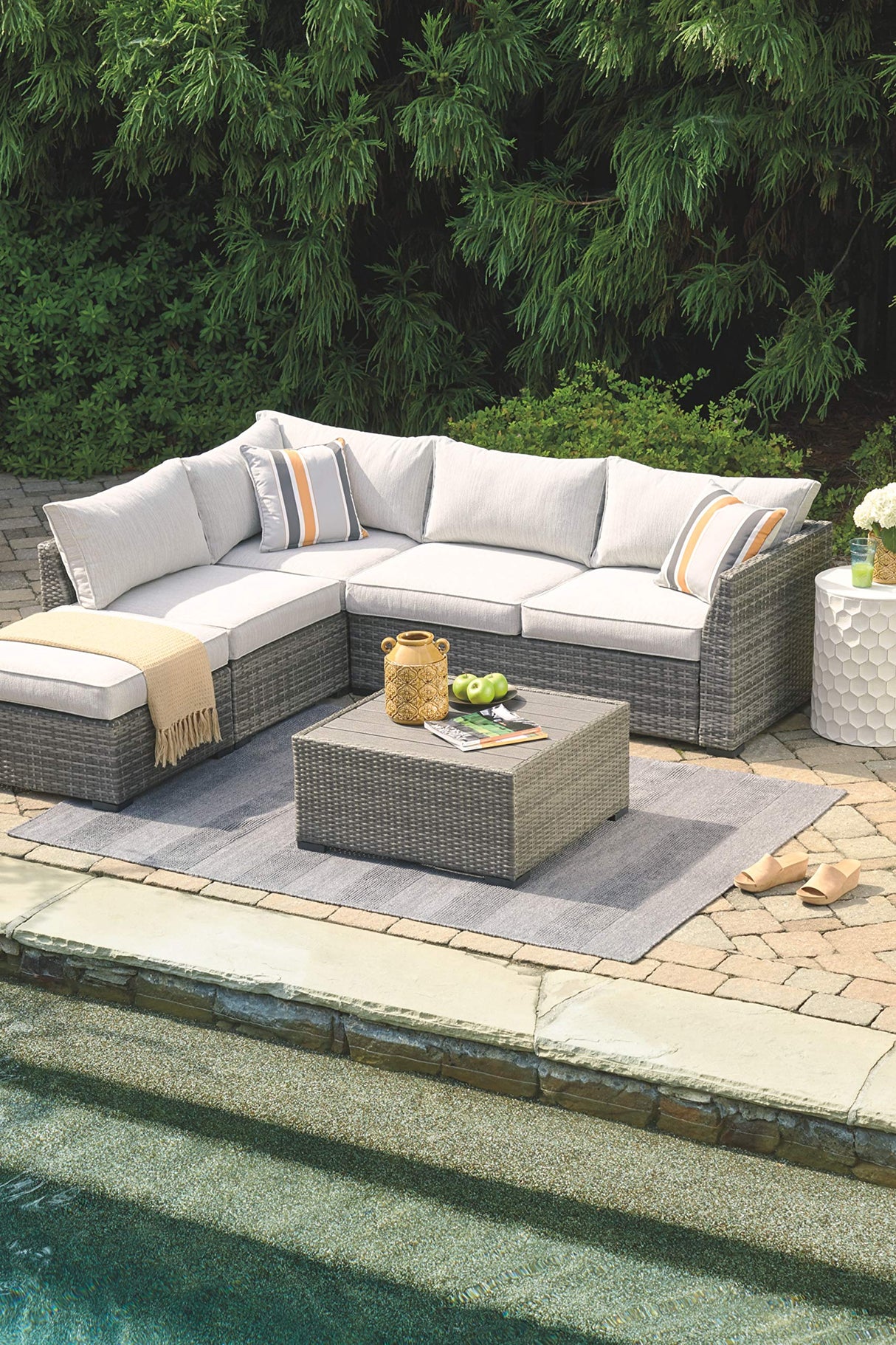 Outdoor Cherry Point 4 Piece Seating Set with Ottoman