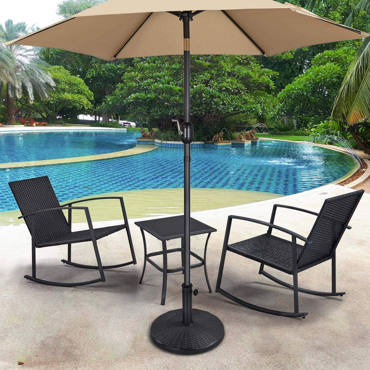 22 lbs Heavy Duty Outdoor Umbrella Base 18" Round Patio Umbrella Stand Market Umbrella