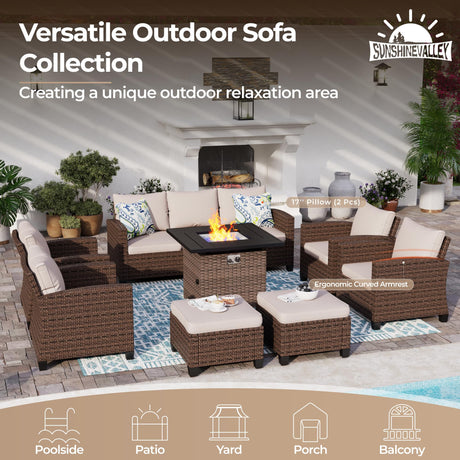 Patio Conversation Set Outdoor Furniture Wicker Rattan Sets