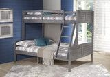 Twin Over Full Louver Bunkbed in Antique Grey Finish