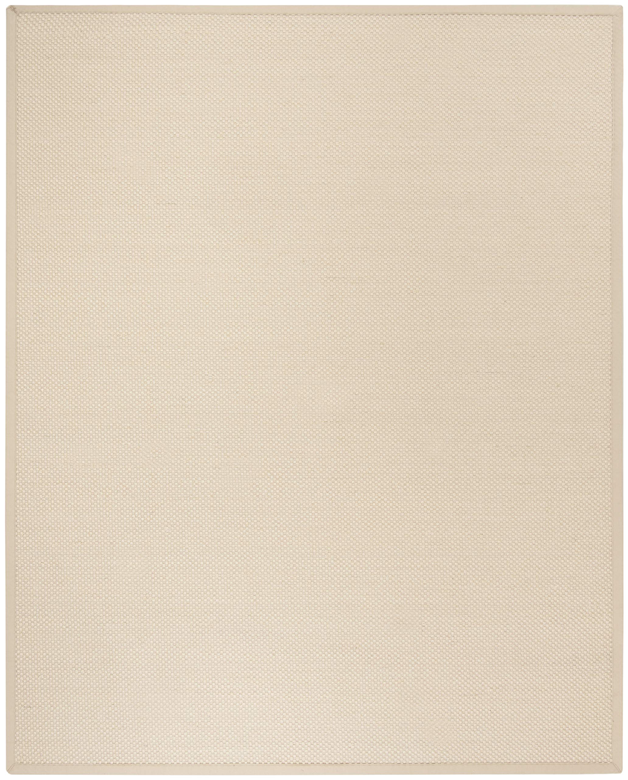 SAFAVIEH Natural Fiber Collection Area Rug - 9' x 12', Ivory & Light Beige, Border Sisal Design, Easy Care, Ideal for High Traffic Areas in Living Room, Bedroom (NF150A)
