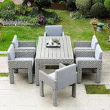Modern Patio Dining Set of 4, 5 Piece Outdoor Dining Set with Soft Seat Cushion