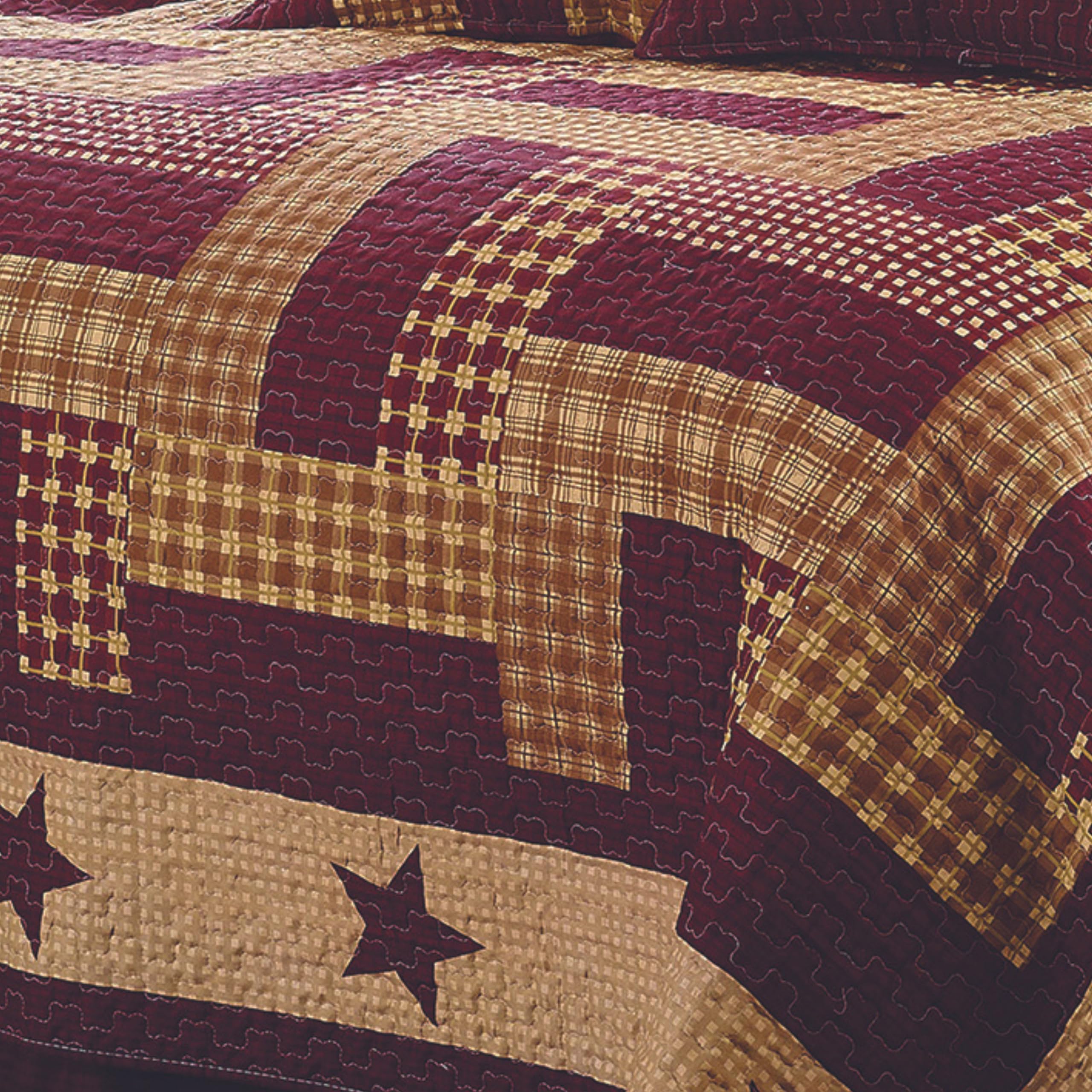 2 Piece Full/Queen Lodge Quilt Bedding Set - Rustic Country Reversible Comforter Set