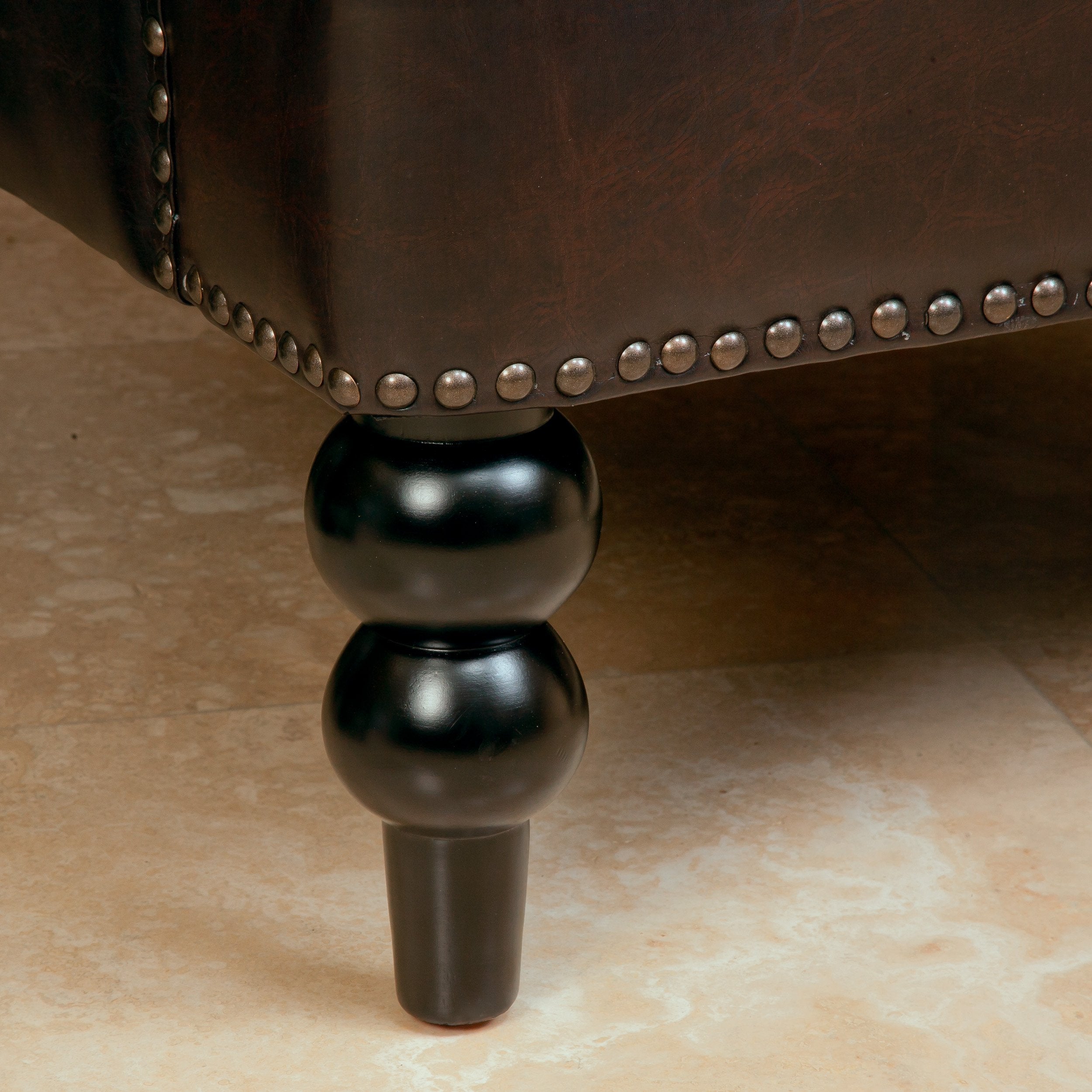 Malone Leather Club Chair, Brown 28D x 29.5W x 33.5H Inch