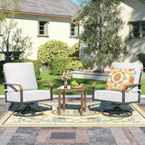 Outdoor Bistro Set, 3 Piece Swivel Glider Rocking Chairs Patio Conversation Furniture Set