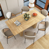 78 Inch Dining Table for 6 8 10, Modern Farmhouse Rectangular Kitchen Table,