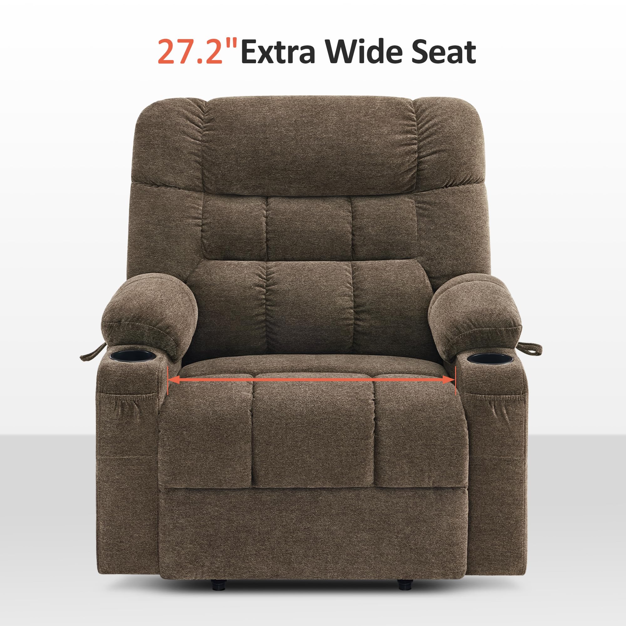 Dual Motor Power Lift Recliner Chair Sofa with Massage and Dual Heating for Elderly