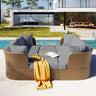 9-Piece Outdoor Half-Moon Furniture Set Patio Sofa Set