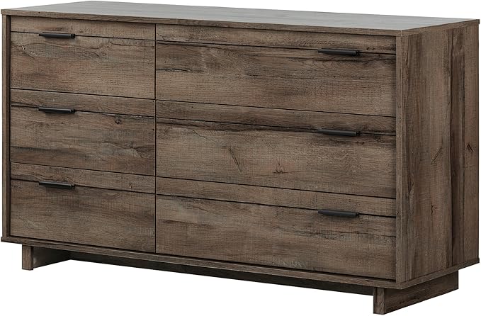 Fynn 6-Drawer Double Dresser, Winter Oak with Metal Handles