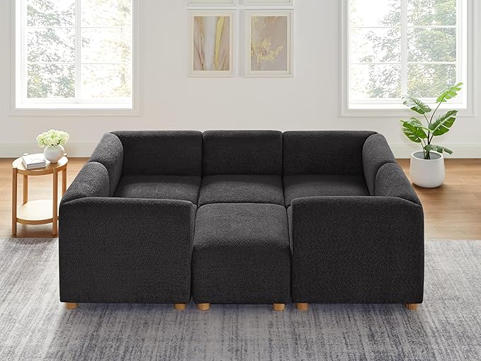 Oversized Modular Sectional Sofa Set, U-Shaped Living Room Couch Reversible Chaise,