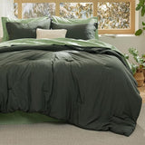 Bed in a Bag Queen Size 7 Pieces - 100% Cotton Sheet and Polyester Bedding Comforter