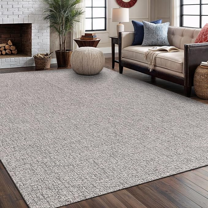 Easy Jute Rug 9x12, Indoor Outdoor Natural Color Farmhouse Area Rugs for Living Room