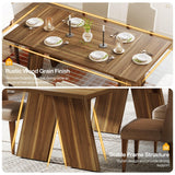 Large Dining Table for 6 People, Farmhouse Dinner Table, Rectangular Dining Table