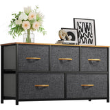 Dresser with 5 Drawers - Fabric Storage Tower, Organizer Unit for Bedroom, Living Room