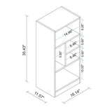 Comfort Valenca 2.0 Bookcase with 5 Unique Shelves, 35-Inch Tall, Space-Saving Mid Century Modern Bookshelf with Open Design, Free Standing Storage Display, Easy Assembly, White