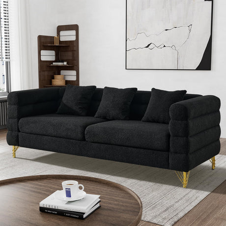 Cloud Couch for Living Room, 59" Modern Overstuffed Deep Seat Velvet Loveseat Sofa