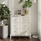 Fully-Assembled Flower Motif Dresser, Set of 2 Nightstand