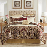 Cal King Comforter Set, Luxe Chenille Jacquard Damask, Soft Microfiber Twill Comforter for a Cal King Bed