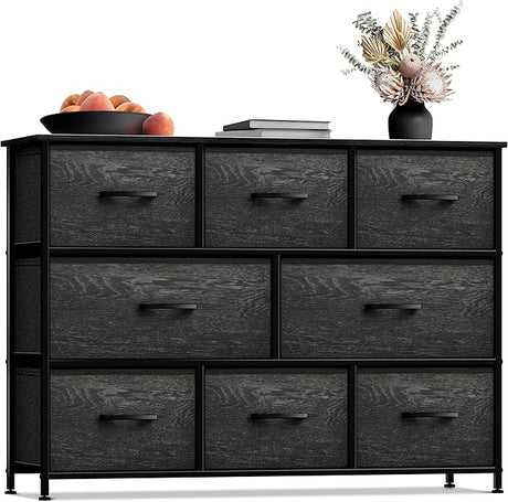 Kids Dresser with 8 Drawers - Chest Organizer Unit with Steel Frame Wood Top & Handle