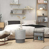 Concrete Finish End Table, Round Side Table with 4 Adjustable Feet,