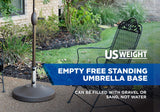 US Weight Fillable Free Standing Umbrella Base, Empty, Bronze