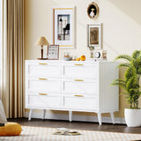 6 Drawer Double Dresser for Bedroom, Chest of Dressers, Modern Wooden Dresser Chest