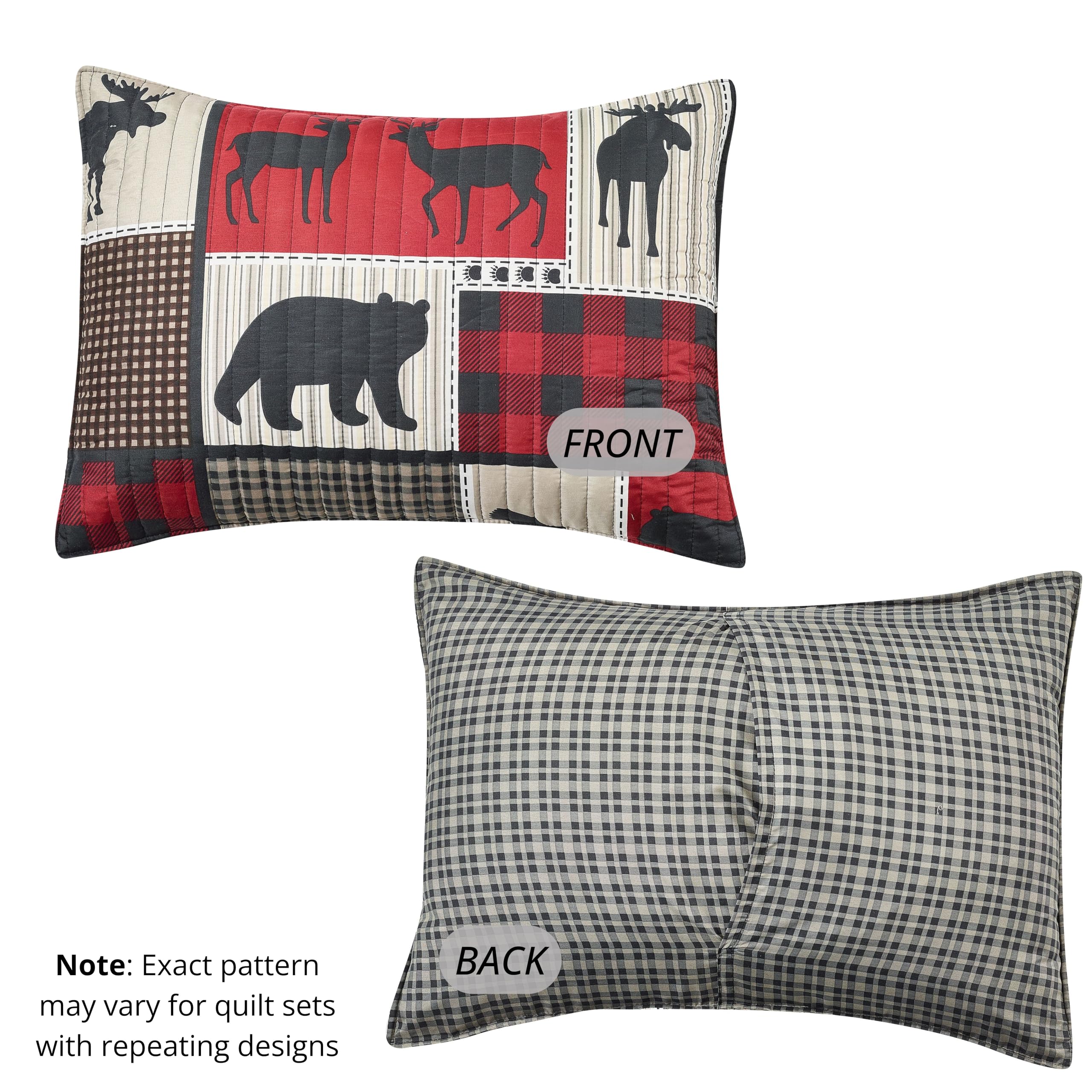 3 Piece Full/Queen Cabin Quilt Bedding Set - Lodge Life - Rustic Country Reversible