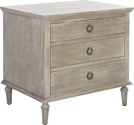 Light Grey (Fully Assembled) Couture Home Collection Lisabet 3-Drawer Wood Nightstand