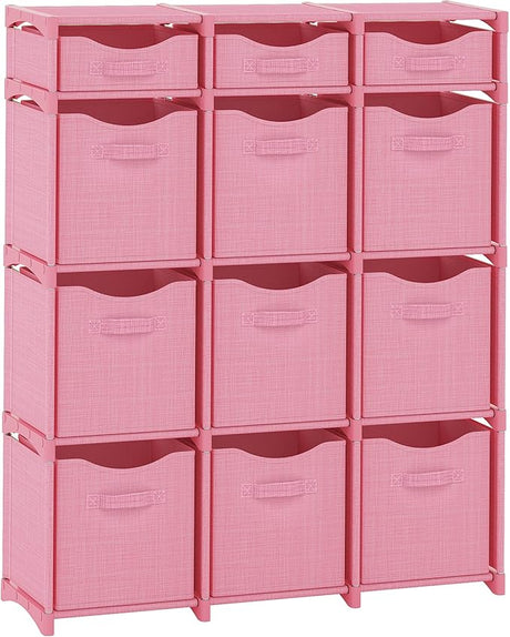 9 Cube Closet Organizers, Includes All Storage Cube Bins, Easy To Assemble Storage Unit With Drawers | Room Organizer For Clothes,