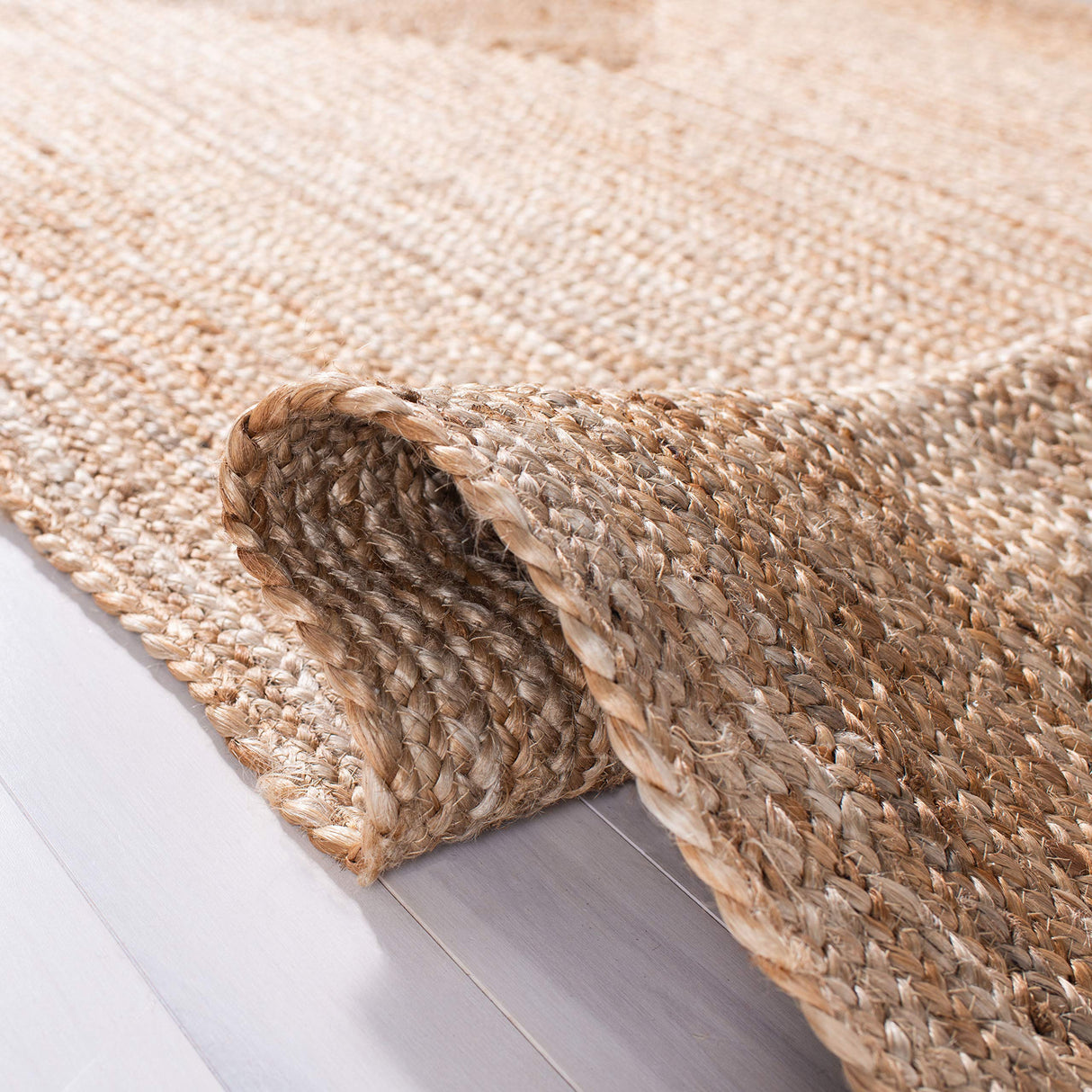 Cape Cod Collection Area Rug - 8' x 10', Natural, Handmade Flat Weave Jute, Ideal for High