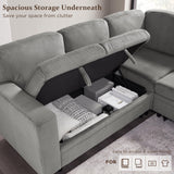 80'' Sectional Sleeper Sofa with Pull Out Couch Bed,L Shaped Couch