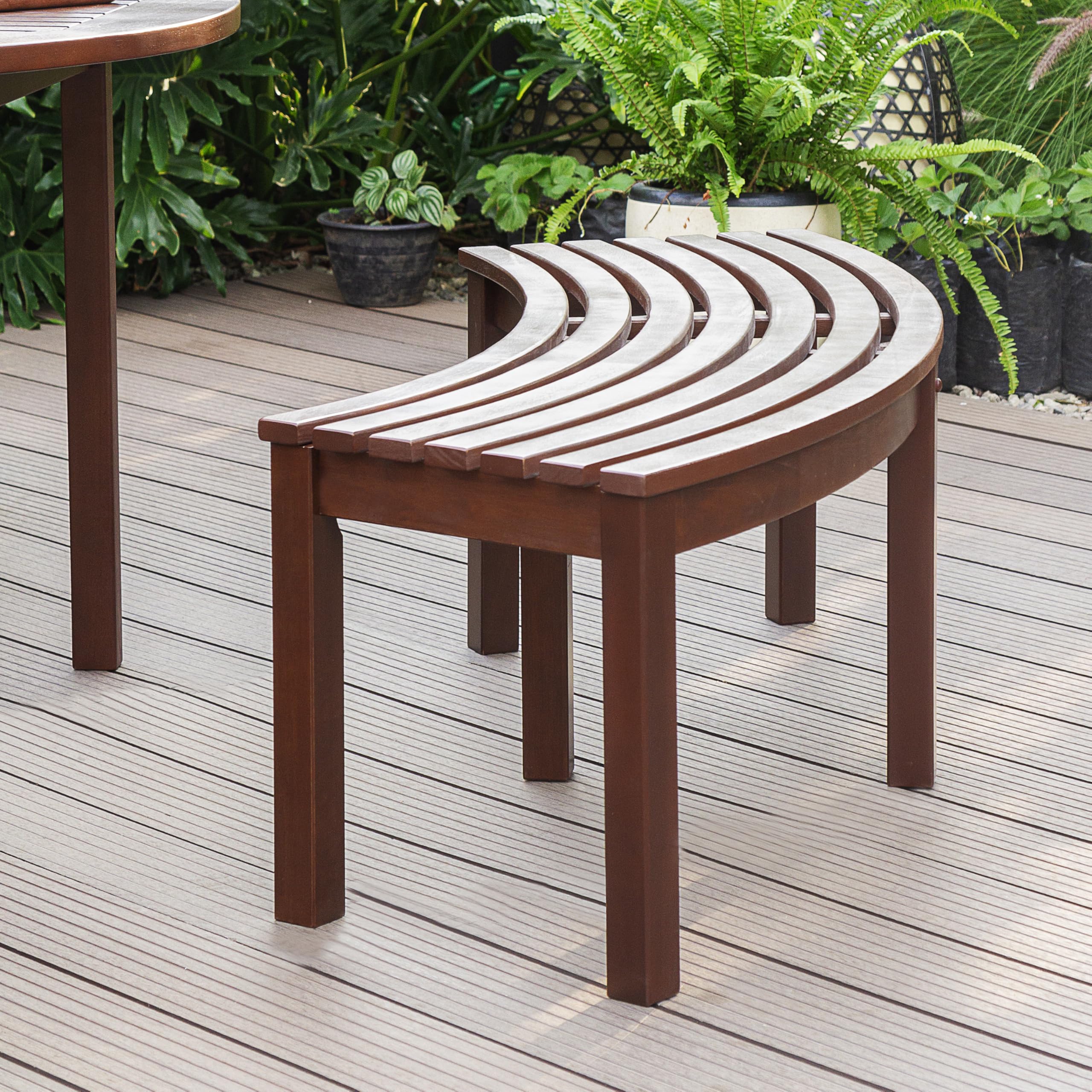 Wood Outdoor Patio Garden Backless Bench,