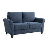 Watford Loveseat with Rolled Arms, Blue