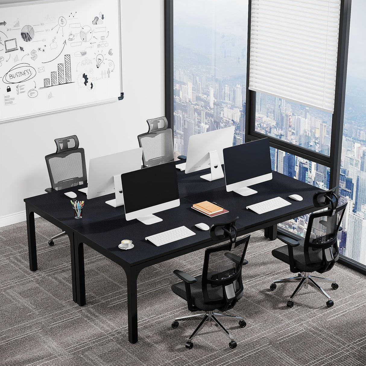 6.5 FT Conference Room Table, 78.74" W x 27.56" D Large Office Conference Table