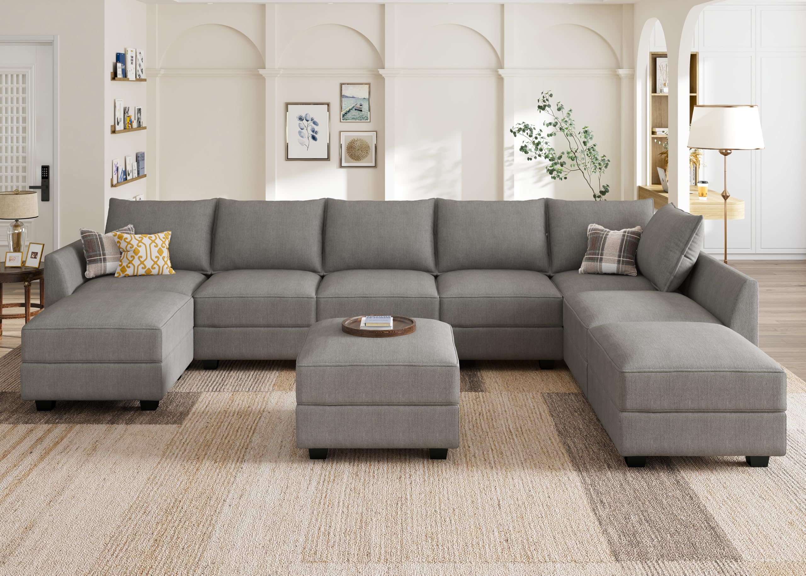 Oversized Modular Sectional Sofa with Storage Seats Reversible Sectional Couch