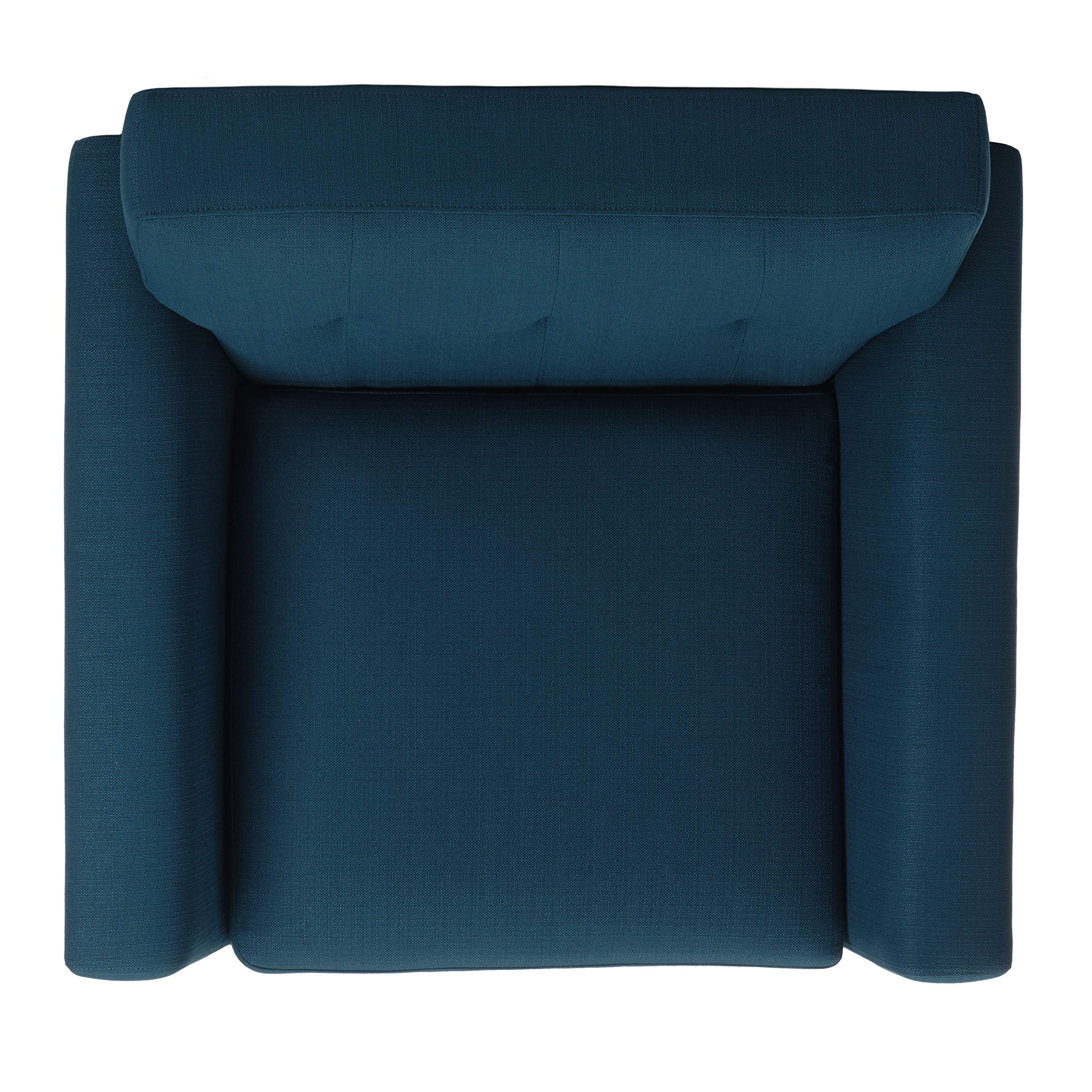 Couture Home Opal Mid-Century Dark Teal Linen Tufted Arm Chair