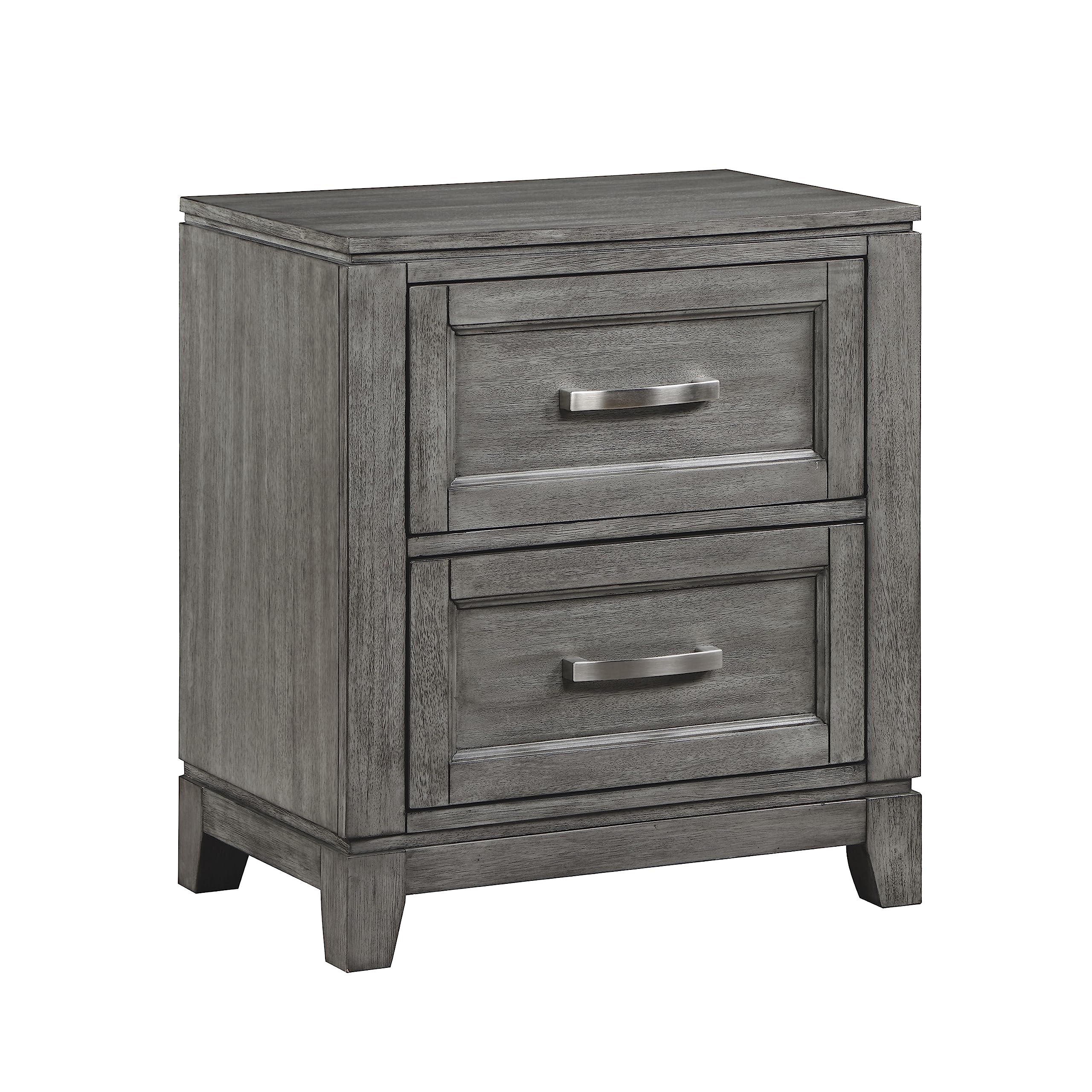 Bertillon 2-Drawer Nightstand, Gray