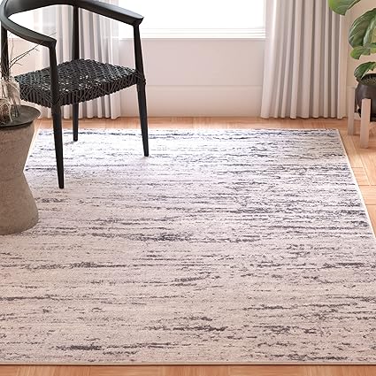 Amelia Collection Accent Rug - 3' x 5', Ivory & Blue, Modern Abstract Design