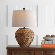 Banana Leaf Basket LED Table Lamp Coastal Cottage Industrial Bedside Desk