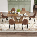 Modern Dining Table Set for 6,Wood Dining Table Set for 6,63 in Kitchen