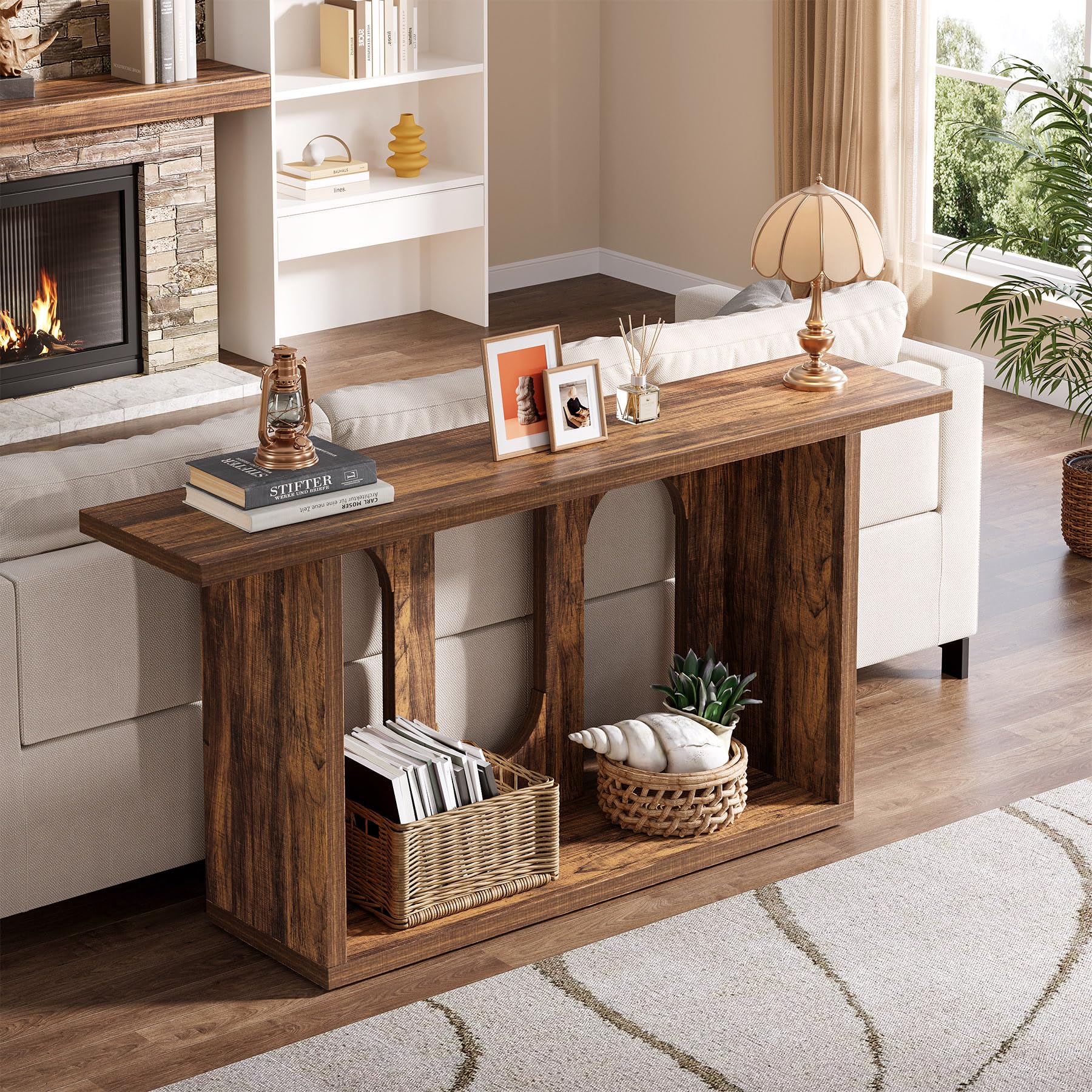 70.9 inch Long Console Table, Modern Farmhouse Entryway Console Table