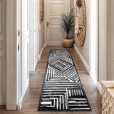 Contemporary Stripe Area Rug 7'10" x 10' Black
