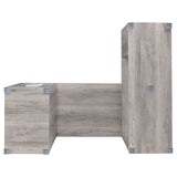 Yvette L-Shape Grey Driftwood Office Desk (801516)