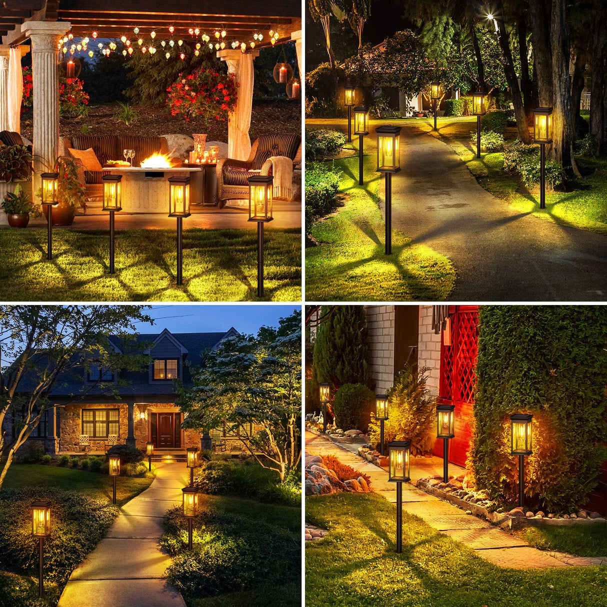 Solar Pathway Lights Outdoor, 8 Pack Upgraded Solar Outdoor Lights